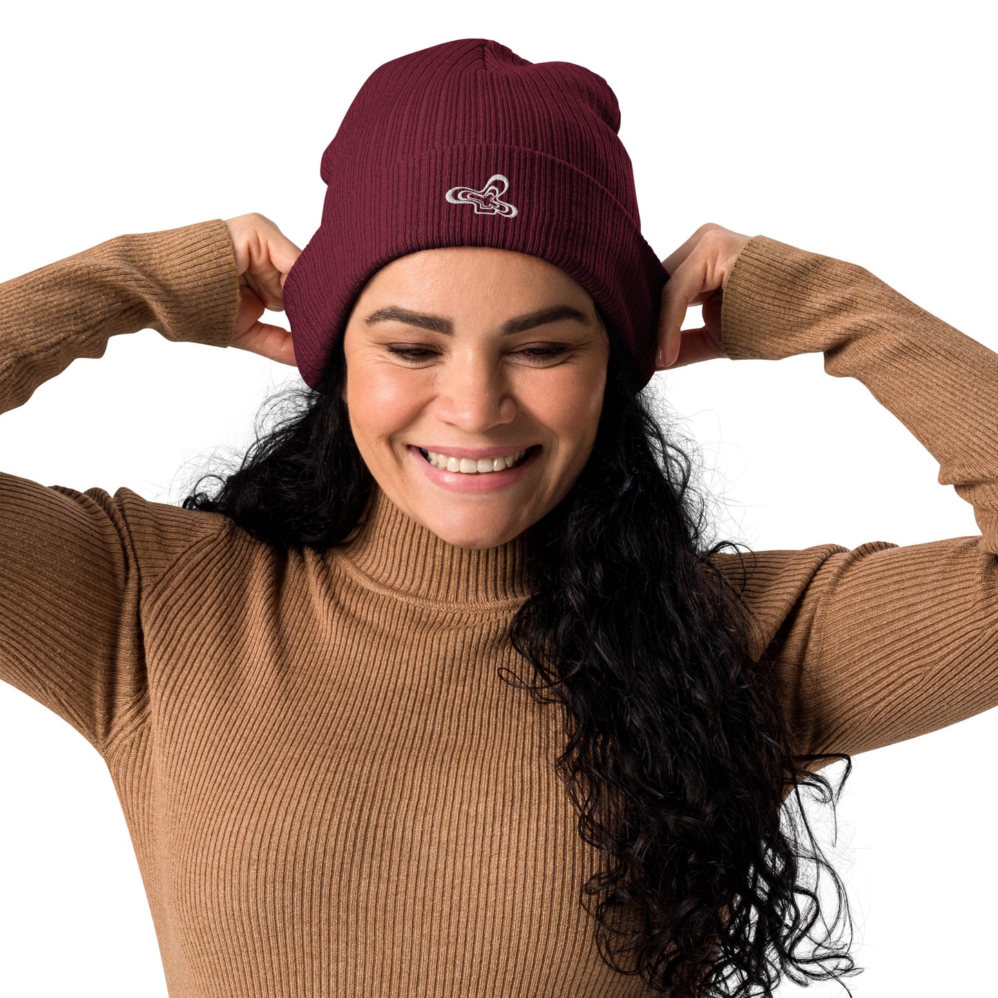 Groovy Flower Ribbed Beanie