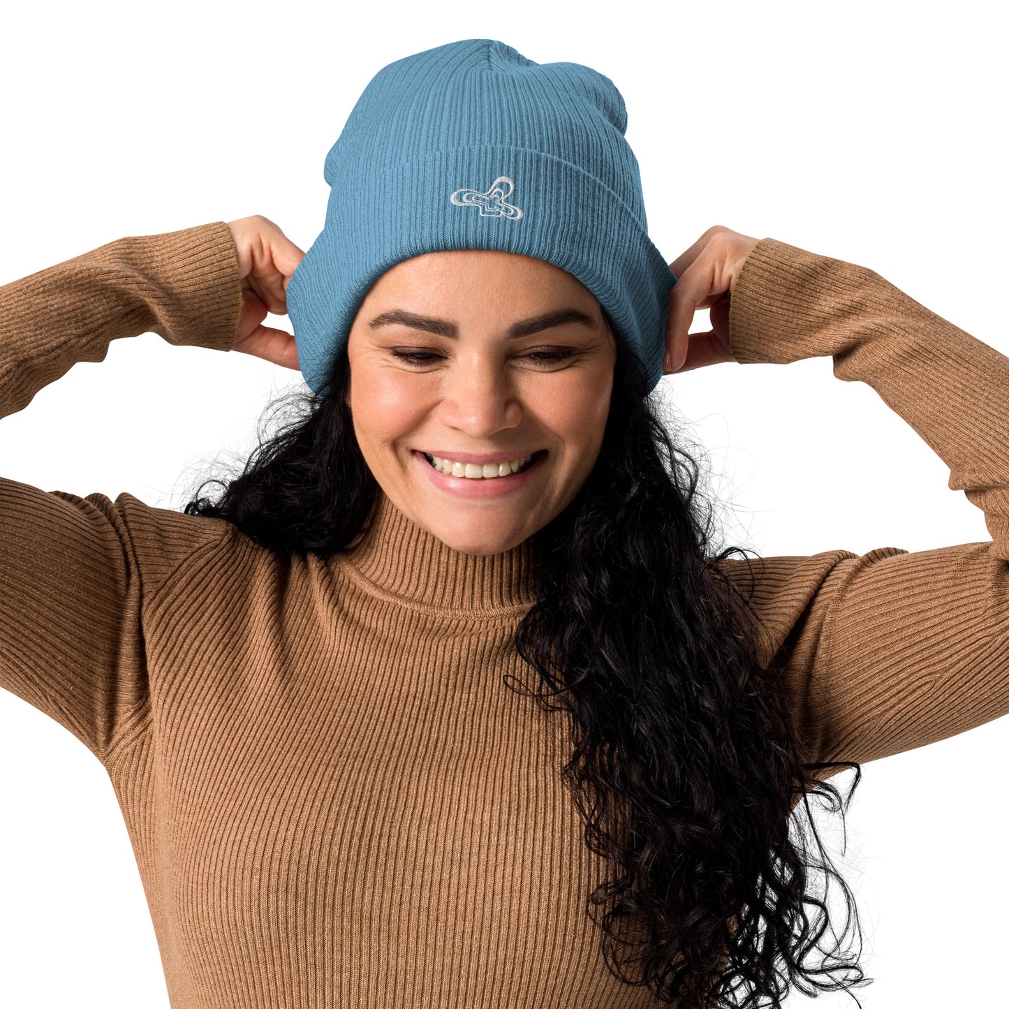 Groovy Flower Ribbed Beanie