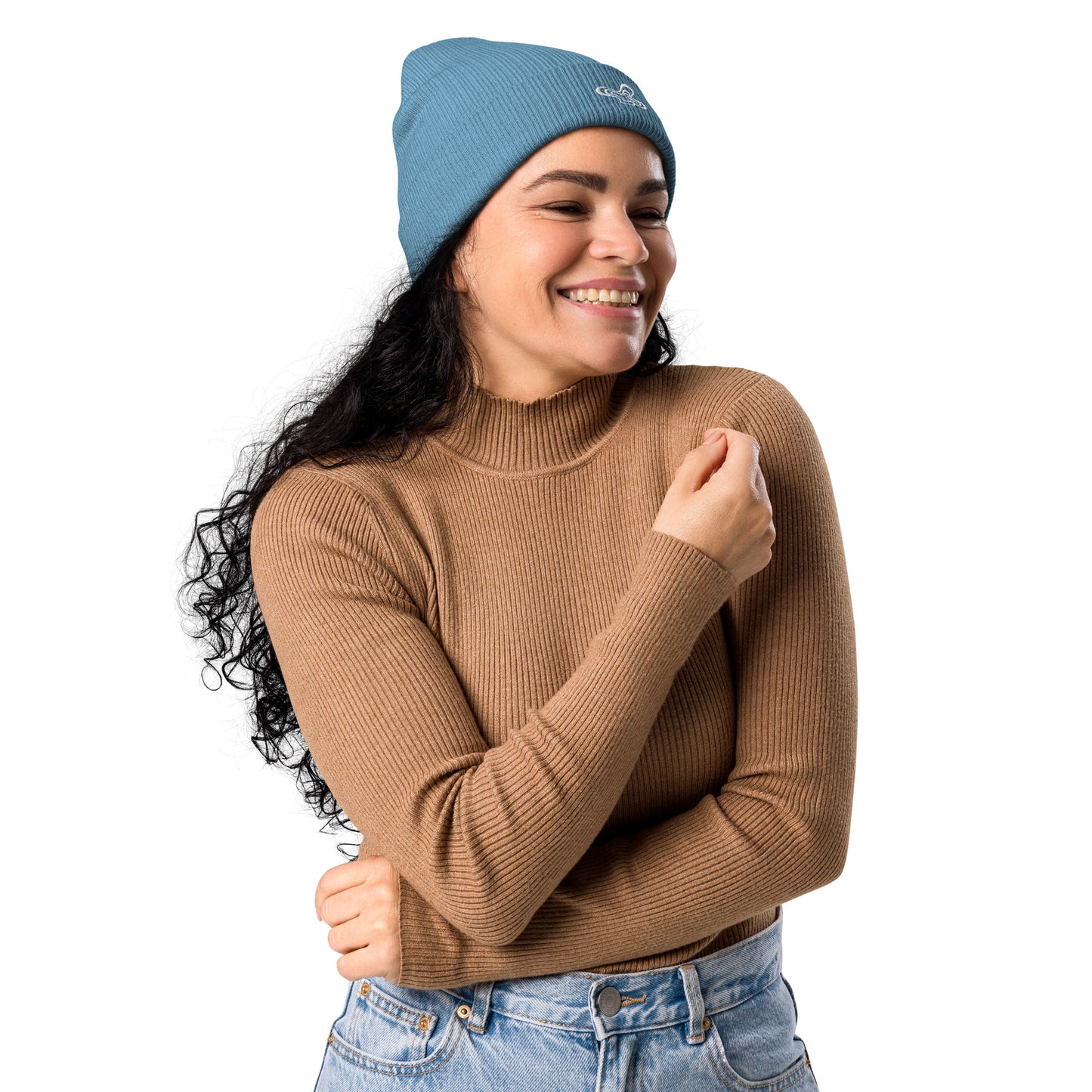 Groovy Flower Ribbed Beanie