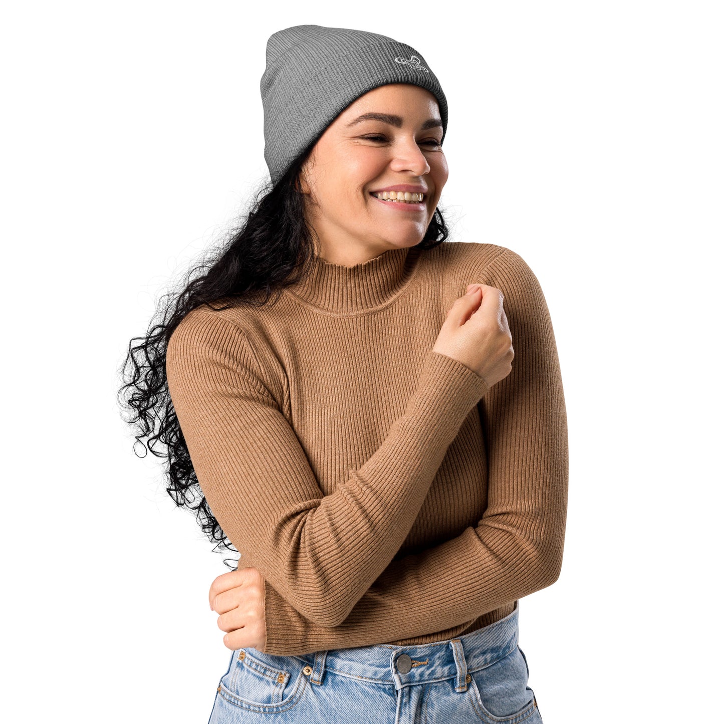 Groovy Flower Ribbed Beanie