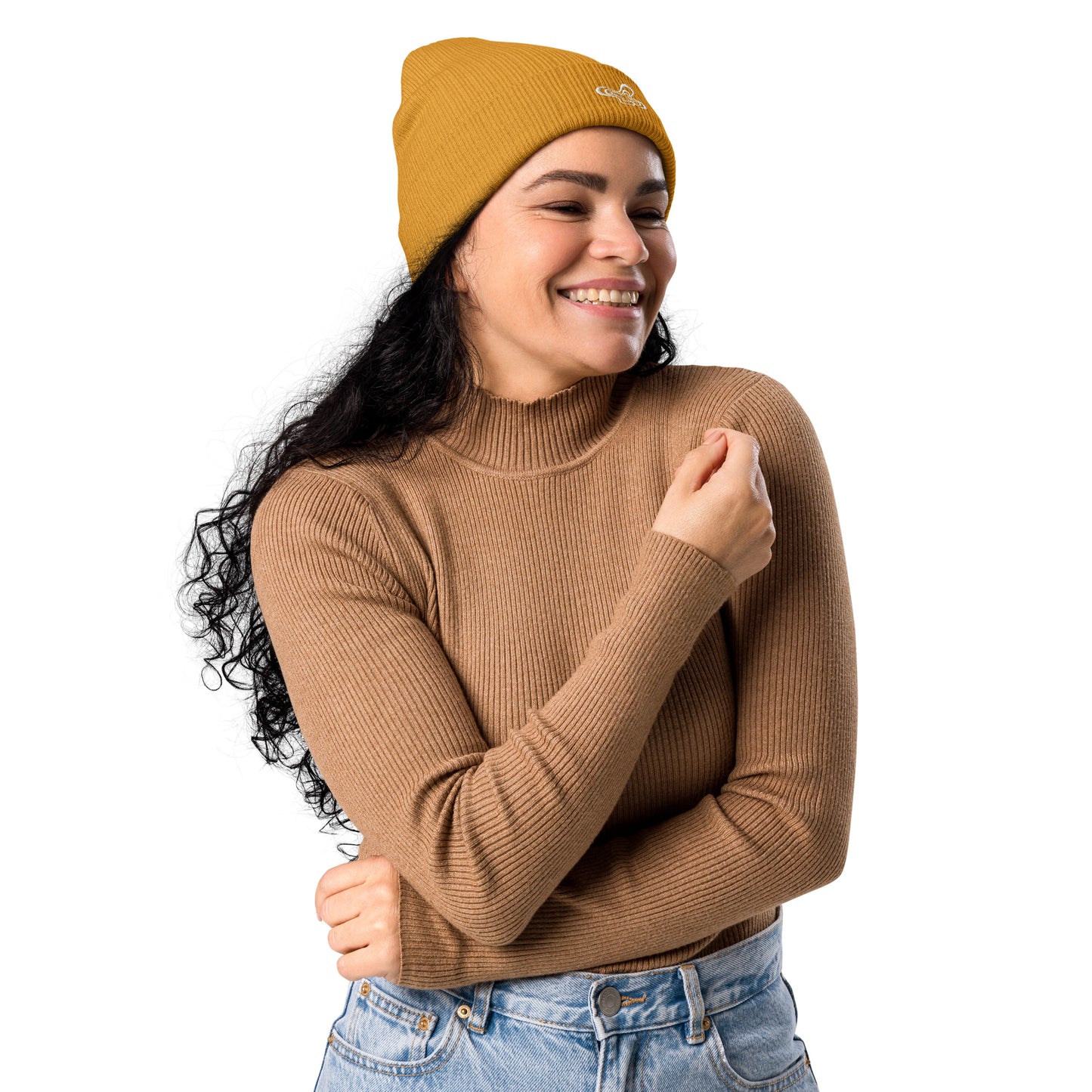 Groovy Flower Ribbed Beanie