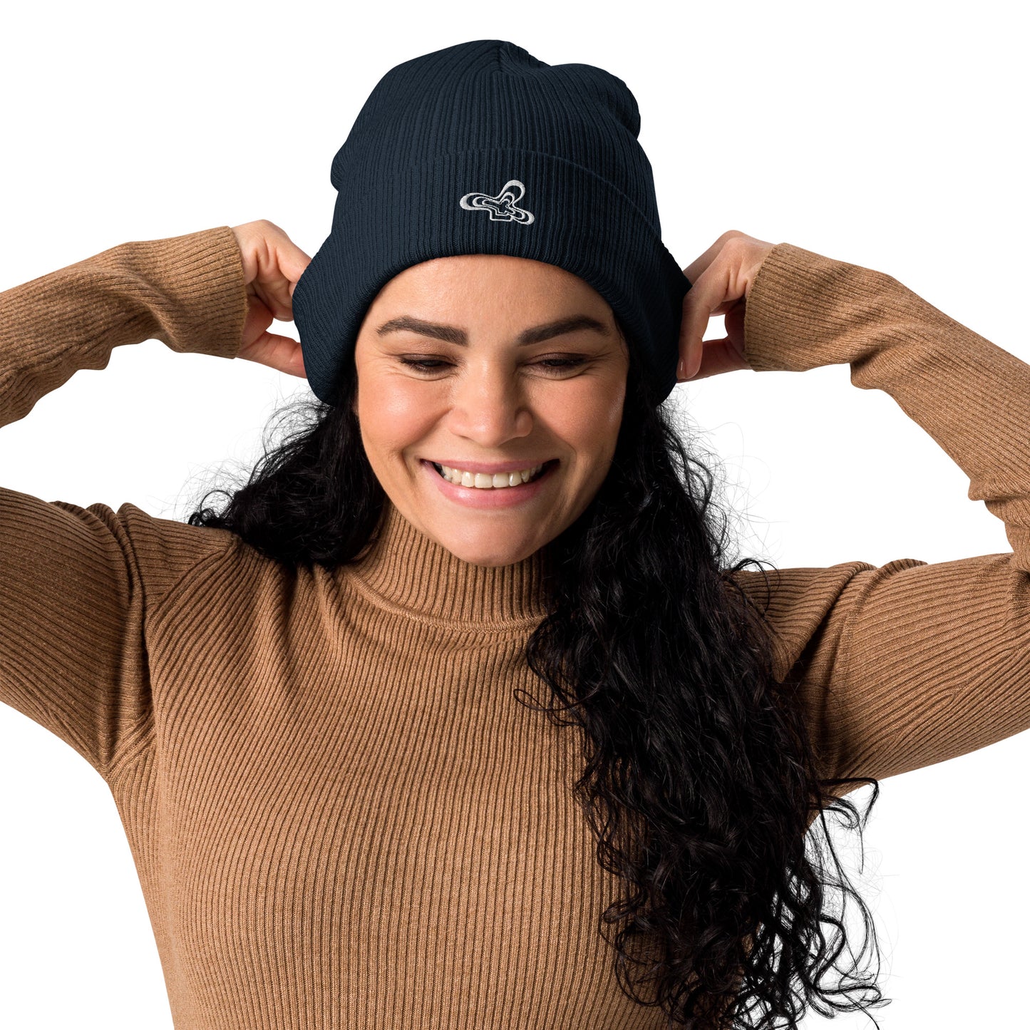 Groovy Flower Ribbed Beanie